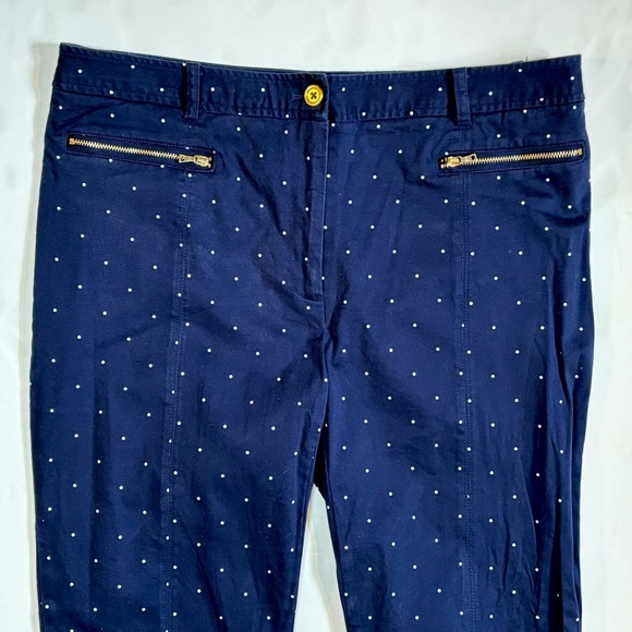 Jones New York Navy Blue Polka Dot Crop Pants 10 - Picture 2 of 6